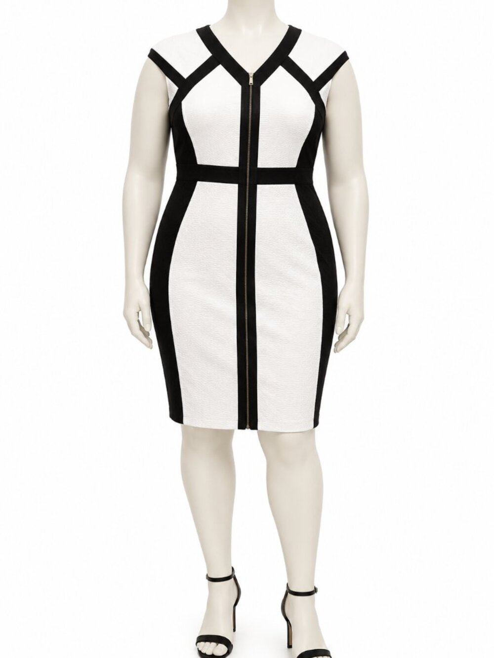 Dress Barn Black & White Colorblock Sheath Dress – Size 14 | Never Worn